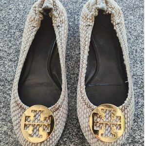 Tory Burch Reva Textured Calf Hair Ballet Flats